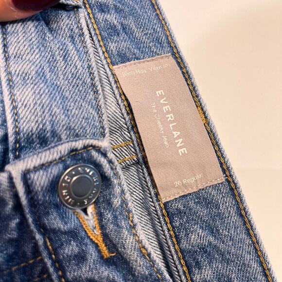 Everlane Blue High Rise The ’90s Cheeky Straight Leg Jeans Size 26 - Picture 6 of 11